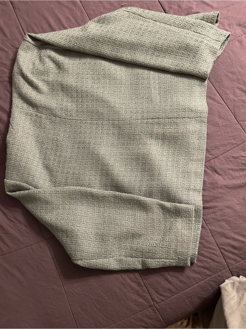 Woven Textured Button-Front Women's suit Jacket in Light Green - Picture 7 of 10